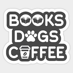 Books Dogs Coffee Sticker